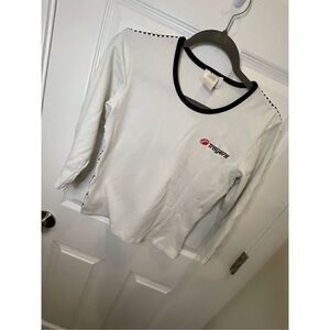 Troyers Race Wear white long sleeve shirt Large